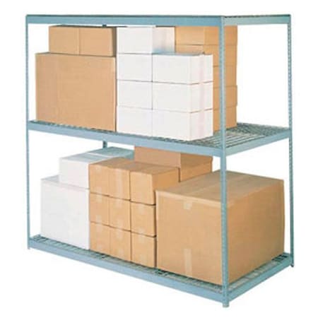 Global Industrial 3 Shelf, Heavy Duty Boltless Shelving, 72inW x 24inD x 60inH, Wire Deck B2296998